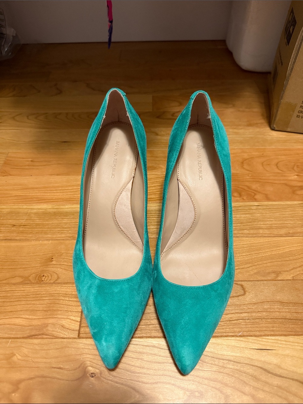 Banana Republic Teal Suede Pointed-Toe Pumps - 8.5